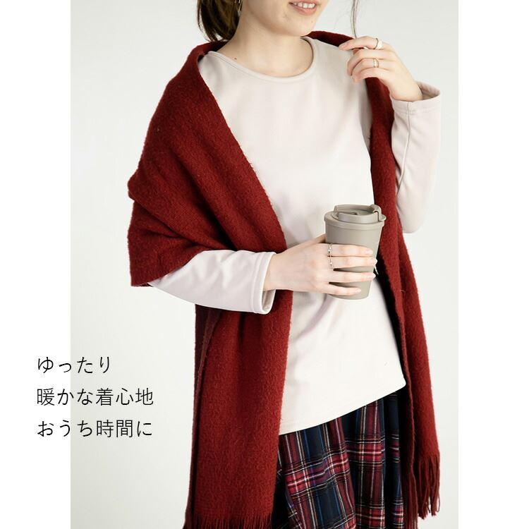 【メール便/再入荷】 あったか裏シャギーカットソー 8色 M-LL 長袖 洗える レディース トップス インナー カットソー ハイネック 裏起毛 冷え症 HOT 温かい |  | 05