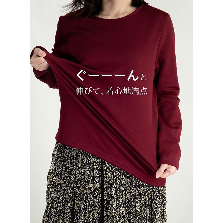 【メール便/再入荷】 あったか裏シャギーカットソー 8色 M-LL 長袖 洗える レディース トップス インナー カットソー ハイネック 裏起毛 冷え症 HOT 温かい |  | 06