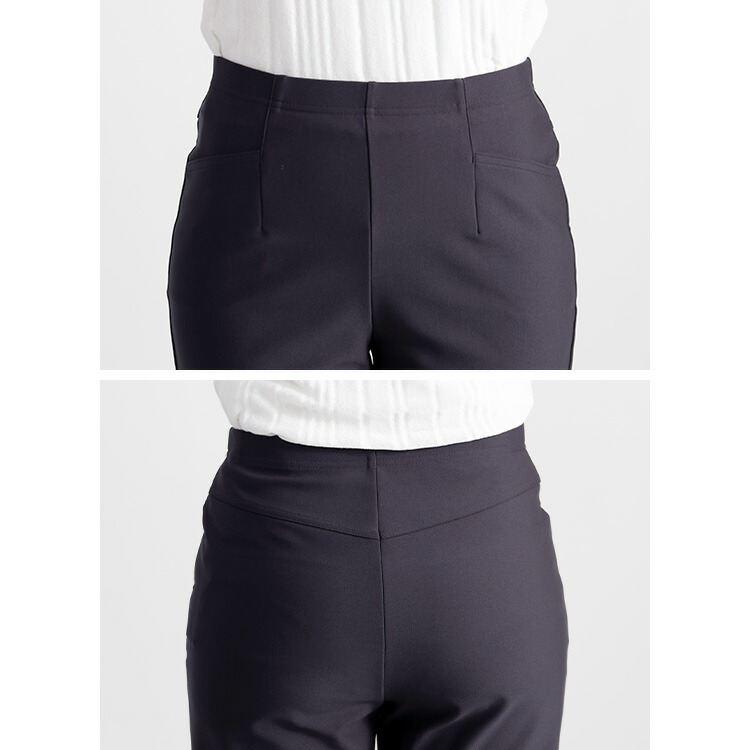 【日本製】【送料無料】 超ストレッチパンツ 4色 M-3L 洗える 10分丈 レディース ボトムス パンツ ストレッチパンツ ストレート ウエストゴム 股上深め 楽ちん |  | 13