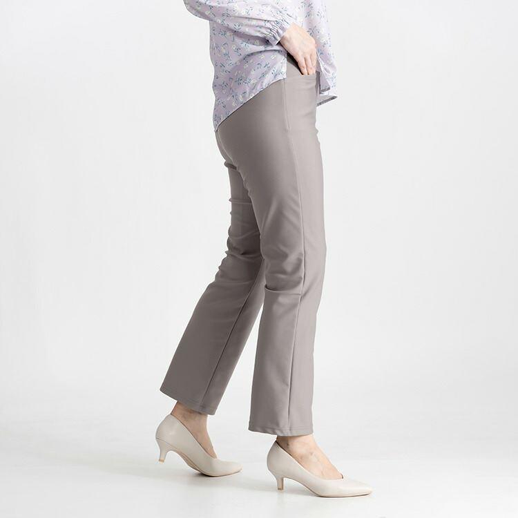 【日本製】【送料無料】 超ストレッチパンツ 4色 M-3L 洗える 10分丈 レディース ボトムス パンツ ストレッチパンツ ストレート ウエストゴム 股上深め 楽ちん |  | 06