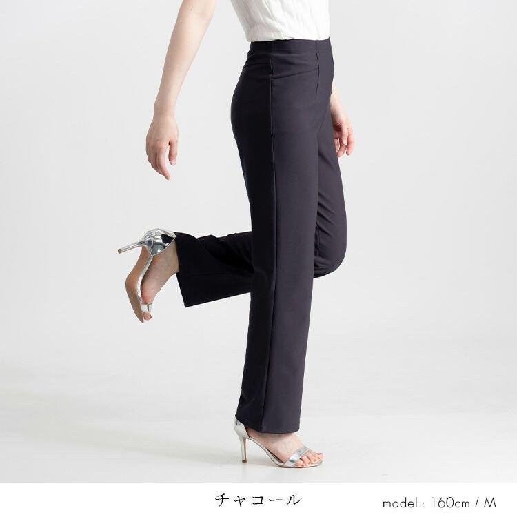 【日本製】【送料無料】 超ストレッチパンツ 4色 M-3L 洗える 10分丈 レディース ボトムス パンツ ストレッチパンツ ストレート ウエストゴム 股上深め 楽ちん |  | 09