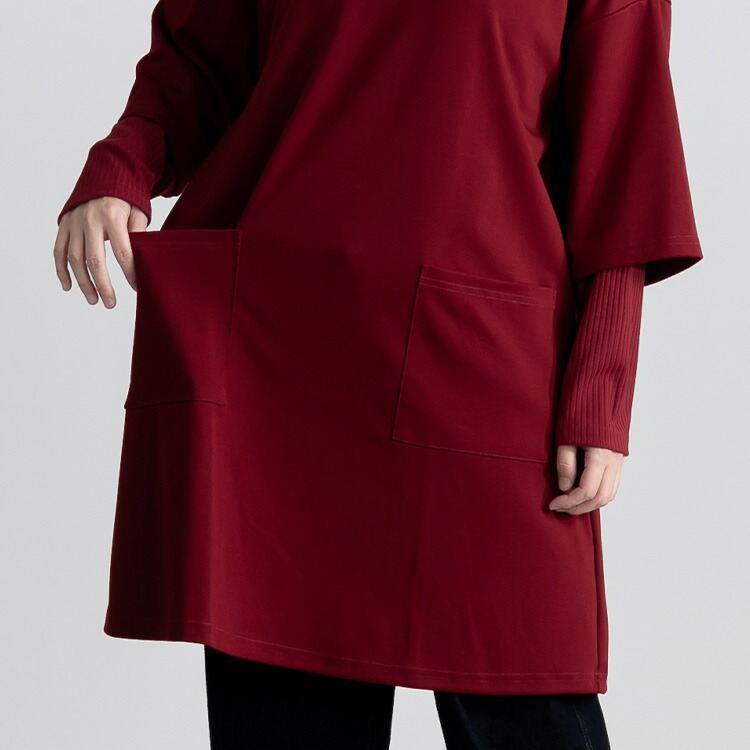 【送料無料/再入荷】楽過ぎなのにキレイめ、ロングチュニック 5色 M-L 洗える 長袖 レディース トップス チュニック カットソー |  | 12