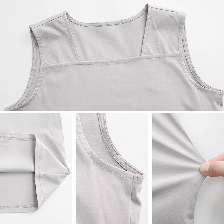 【送料無料/再入荷】 ブラ紐隠しインナー 10色 S-LL 接触冷感 洗える シルケットコットン100% レディース トップス インナー カットソー ノースリーブ 春夏秋 |  | 15
