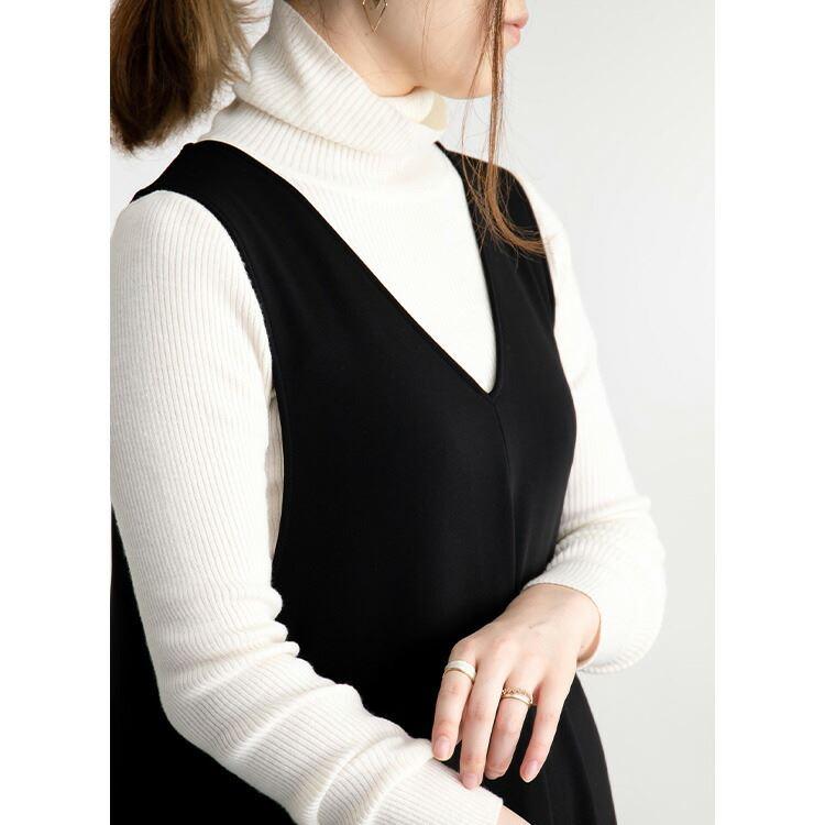 【送料無料/日本製】 きれいめジャンパースカート 洗える レディース トップス ワンピース ジャンスカ ストレッチ 体型カバー 7546 |  | 02