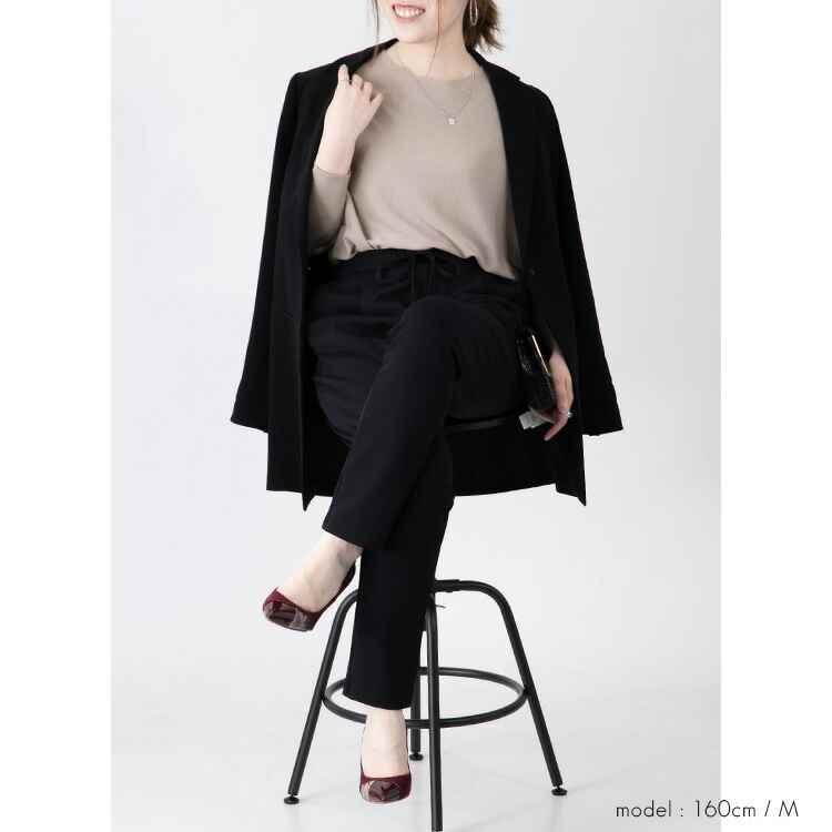 【送料無料/日本製】 メリル裏起毛ストレッチパンツ 3色 洗える レディースファッション ボトムス パンツ テーパード リラックス ウエストゴム 微起毛 |  | 13