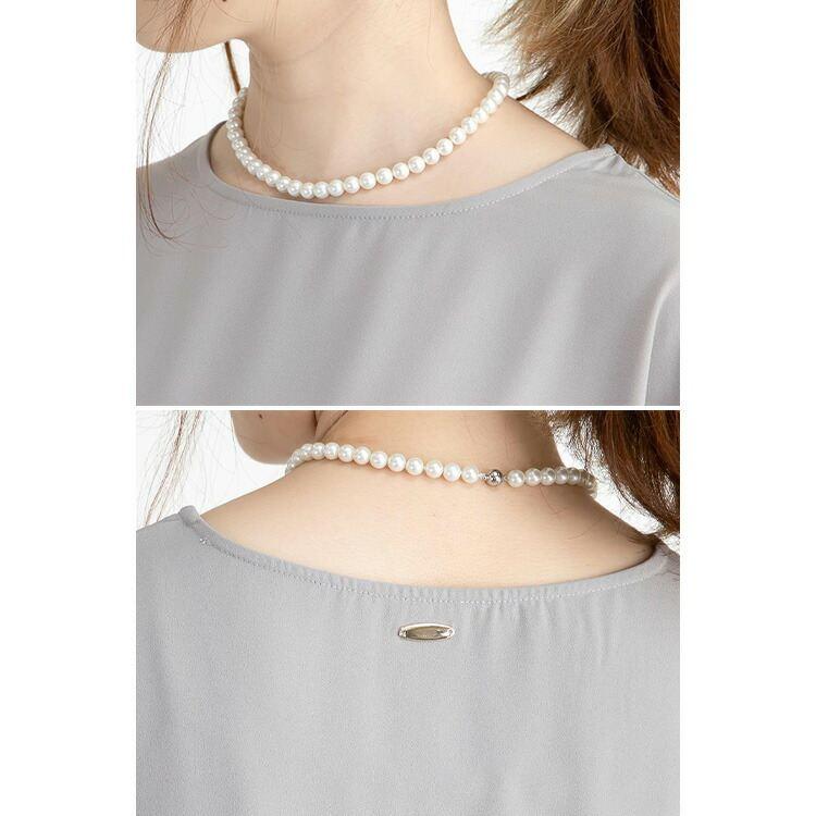 【送料無料】 とろ艶ドルマンチュニック 3色 M L 洗える レディース トップス チュニック ブラウス カットソー 布帛 異素材 リブニット 光沢感 |  | 14