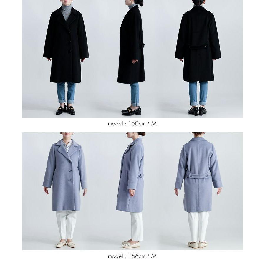 【新作モデルで再入荷】【送料無料】 きれいめウールブレンドコート 3色 M-LL 洗える 長袖 レディース アウター コート ロングコート ウール混 |  | 16