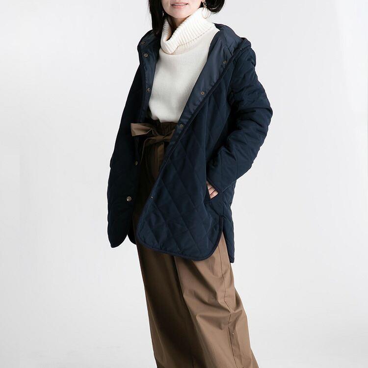 【送料無料/再入荷】 ピーチタッチキルティングコート 6色 M-LL 洗える 中わた 長袖 レディース アウター ジャケット コート 裏地あり フード キルト 中綿 防寒 |  | 12