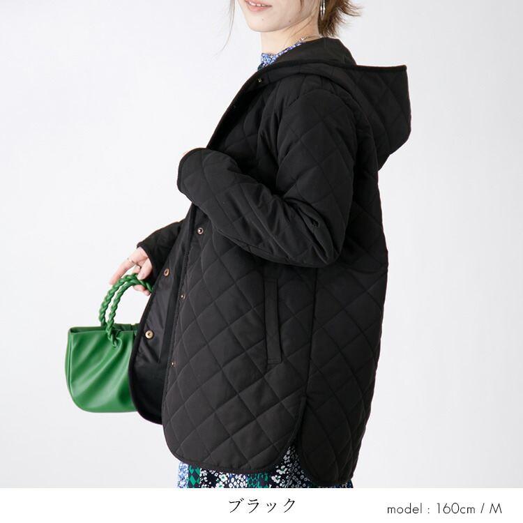 【送料無料/再入荷】 ピーチタッチキルティングコート 6色 M-LL 洗える 中わた 長袖 レディース アウター ジャケット コート 裏地あり フード キルト |  | 13