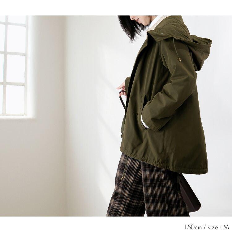 【カーキMがラスト数枚のみ】【送料無料】 ピーチスキンブルゾン 洗える 長袖 裏地付 フード レディース アウター コート ジャケット モッズコート |  | 10