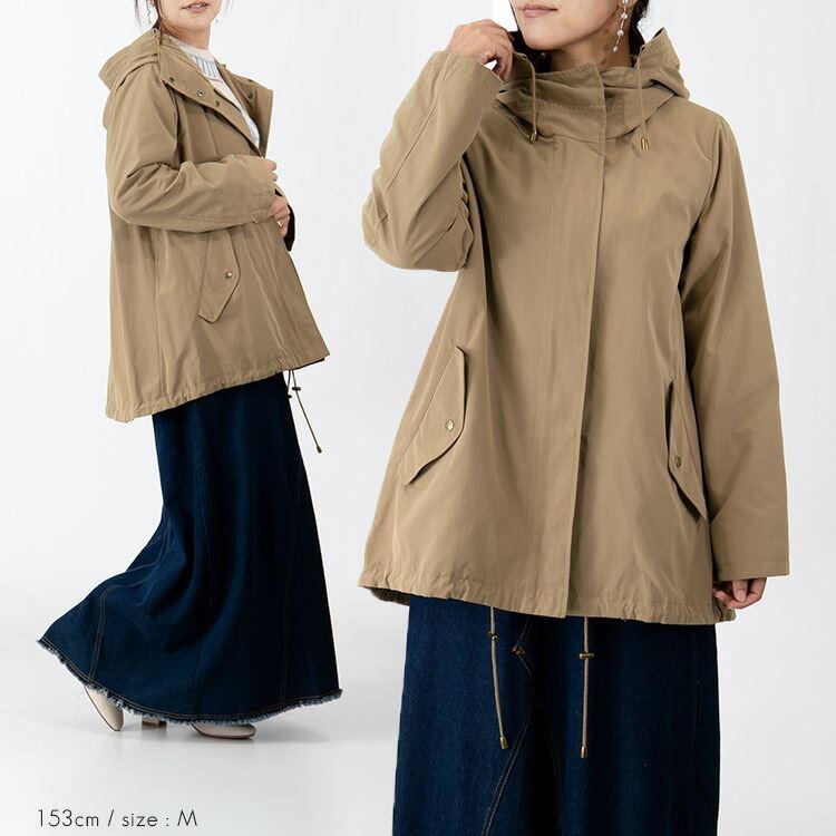【送料無料】 きれいめモッズミドルコート 3色 M L 洗える 長袖 裏地付 フード レディース アウター コート ジャケット モッズコート マウンテンパーカ |  | 06