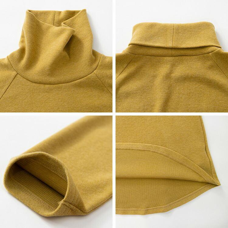 【送料無料/日本製/再入荷】 発熱保温タートルネックチュニック 6色 M-LL 洗える 長袖 レディース トップス チュニック カットソー ラグラン袖 発熱 保温 防寒 |  | 17