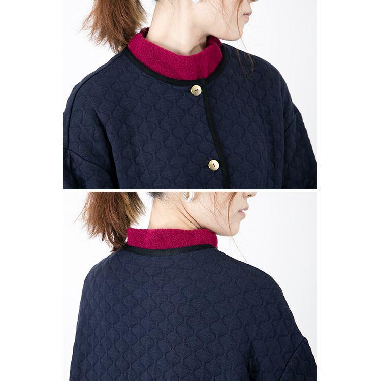 【送料無料】 ニットキルトコート M-3L 3色 洗える 長袖 レディース アウター コート ニット キルト キルティングコート セットアップ ジャカード編み |  | 15