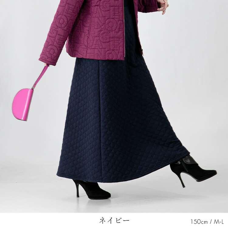 【送料無料】 ジャガード織スカート 3色 洗える レディース ボトムス スカート ロングスカート ジャガード キルティング 中綿 暖かい 秋冬春 |  | 10