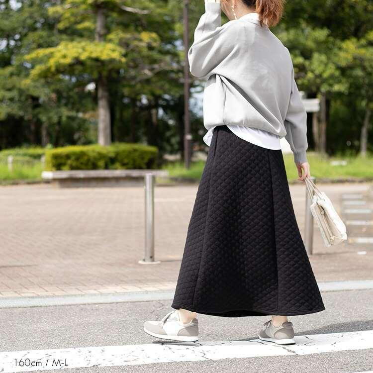 【送料無料】 ジャガード織スカート 3色 洗える レディース ボトムス スカート ロングスカート ジャガード キルティング 中綿 暖かい 秋冬春 |  | 15