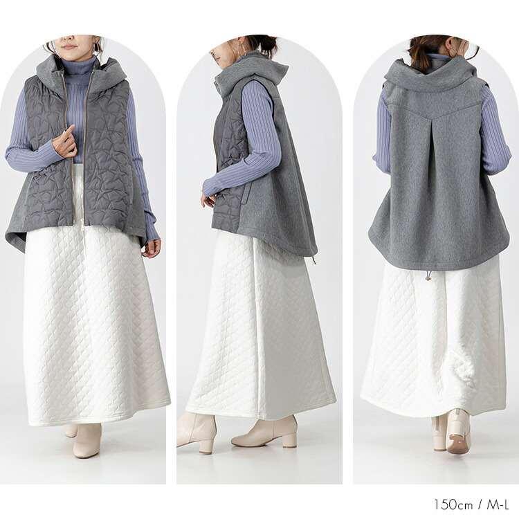 【送料無料】 ジャガード織スカート 3色 洗える レディース ボトムス スカート ロングスカート ジャガード キルティング 中綿 暖かい 秋冬春 |  | 08