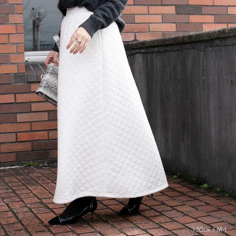 【送料無料】 ジャガード織スカート 3色 洗える レディース ボトムス スカート ロングスカート ジャガード キルティング 中綿 暖かい 秋冬春 |  | 09