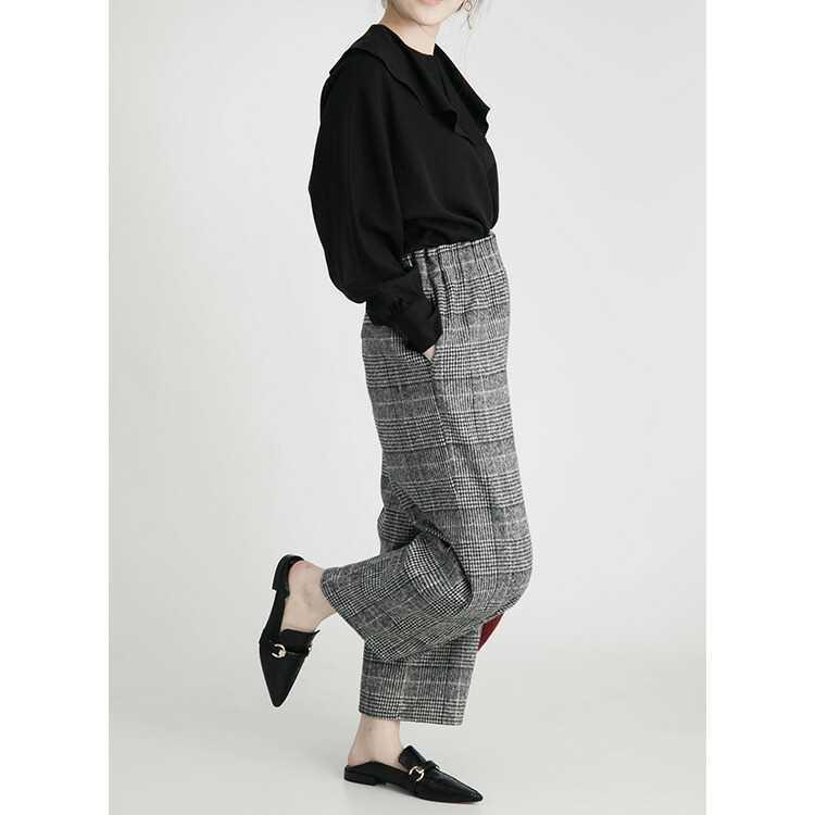 【送料無料】 フレアカラーブラウス 2色 洗える レディース トップス ブラウス フレア 再生繊維 セルロース ゆったりめ 体型隠し 長袖 ミドル丈 春秋冬 9790 |  | 12