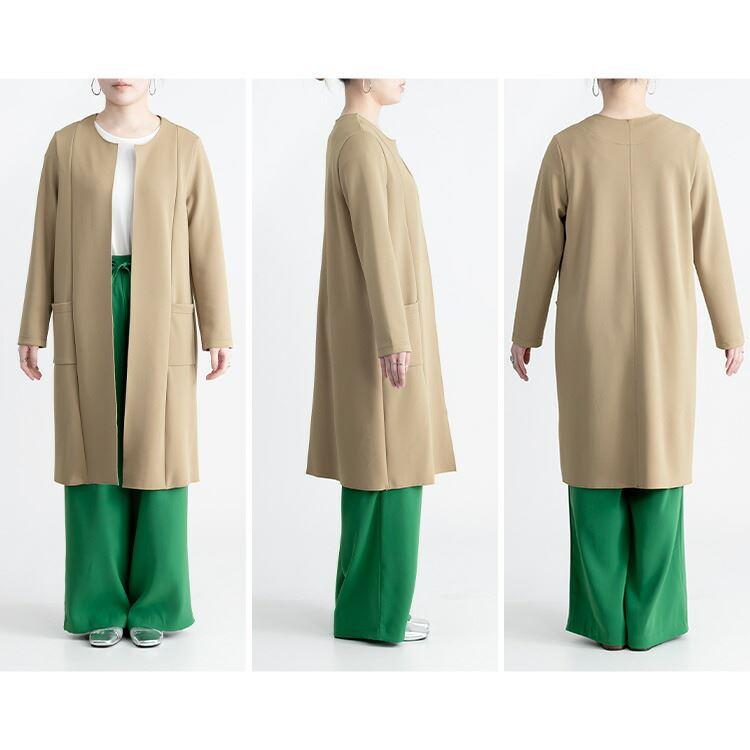 【送料無料/再入荷】 美映えするストレッチコート 3色 M L 洗える レディース アウター コート ストレッチ トッパー 長袖 無地 上品 キレイめ 体型隠し 春秋 |  | 10