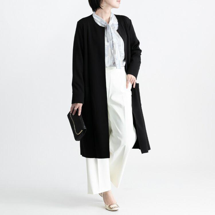 【送料無料/再入荷】 美映えするストレッチコート 3色 M L 洗える レディース アウター コート ストレッチ トッパー 長袖 無地 上品 キレイめ 体型隠し 春秋 |  | 13