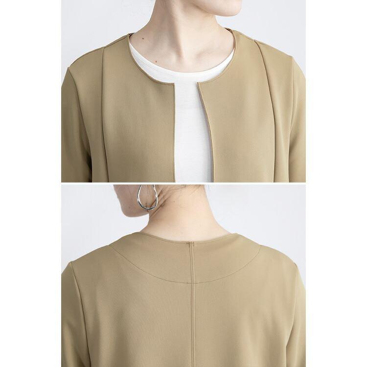 【送料無料/再入荷】 美映えするストレッチコート 3色 M L 洗える レディース アウター コート ストレッチ トッパー 長袖 無地 上品 キレイめ 体型隠し 春秋 |  | 15