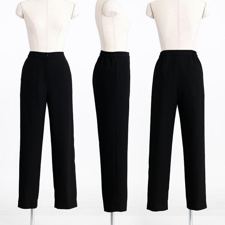 【送料無料/再入荷】 洗えるブラックフォーマル3点スーツ 通年 黒 9-17号 喪服 礼服 葬式 卒業式 レディース ブラックフォーマル スーツ パンツスーツ |  | 11