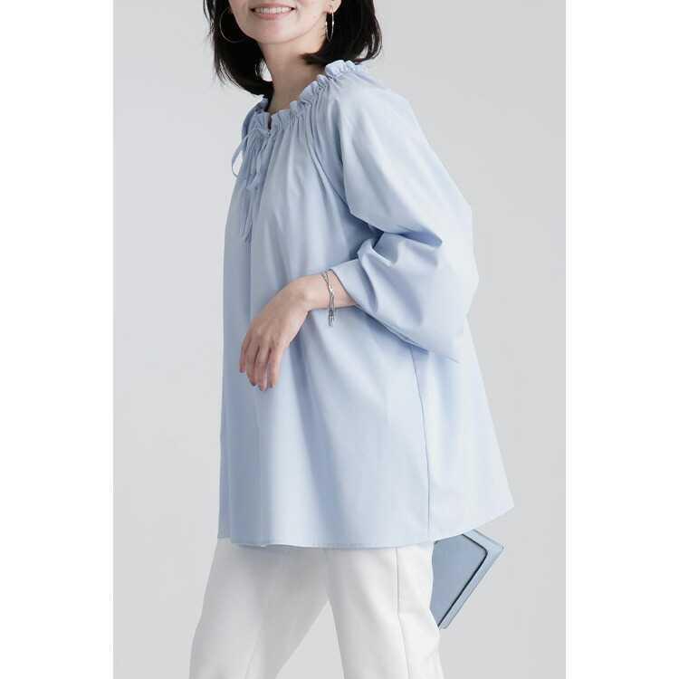 【送料無料】 袖コンシャスチュニック 3色 M L 洗える 春秋冬 レディース トップス チュニック きれいめ フェミニン とろみ ドレープ Aライン 上品 8279 |  | 01