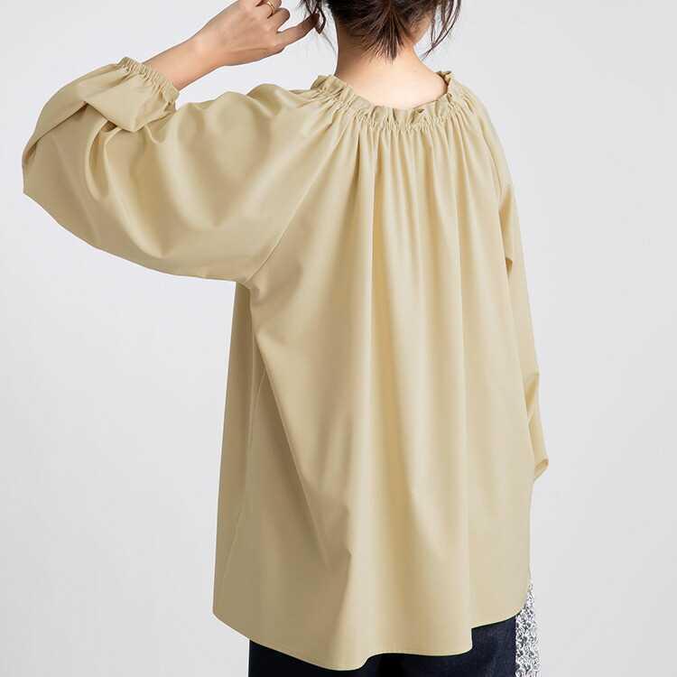 【送料無料】 袖コンシャスチュニック 3色 M L 洗える 春秋冬 レディース トップス チュニック きれいめ フェミニン とろみ ドレープ Aライン 上品 8279 |  | 07