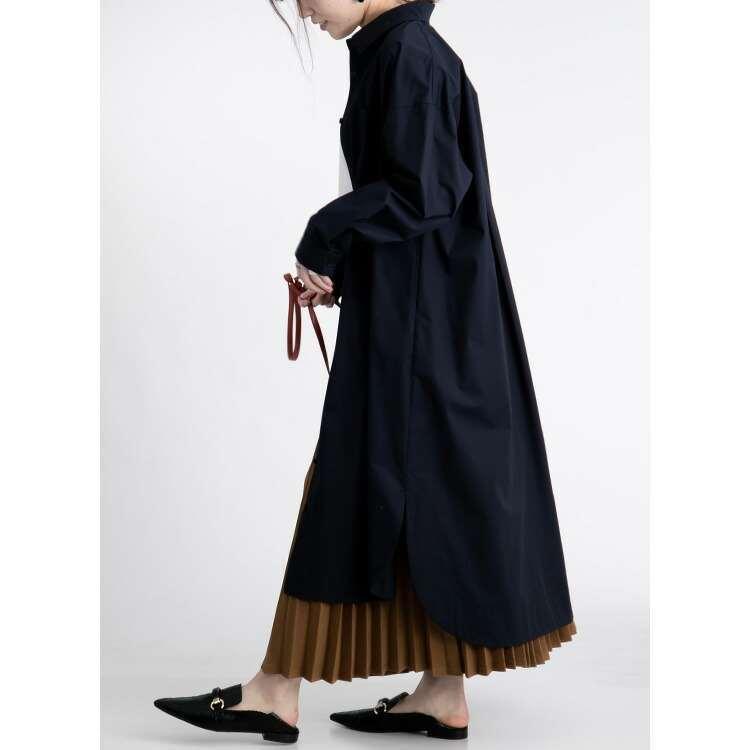 【送料無料】 大人のロング丈ラウンドヘムシャツワンピース 3色 洗える 長袖 レディース トップス ブラウス シャツ シャツワンピース ストライプ 無地 大人 |  | 10