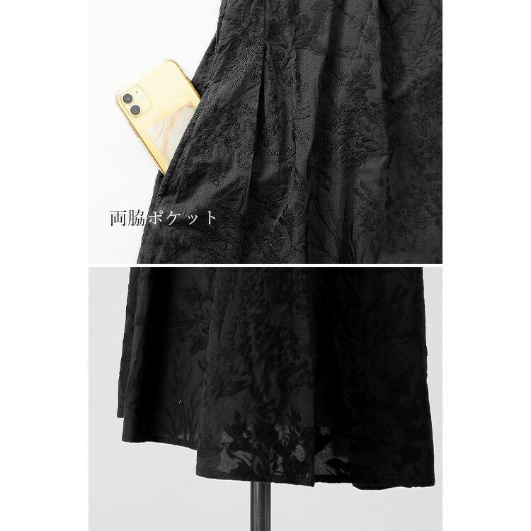 【送料無料/再入荷】 ボタニカル刺繍ワンピース 3色 M L 洗える 半袖 レディース ワンピース ロングワンピ フレンチスリーブ サマーワンピース リゾート 花柄 |  | 13