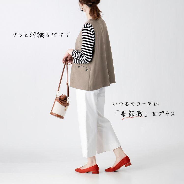 【送料無料】 微起毛ツイルベスト 5色 洗える 秋 冬 レディース トップス ベスト ツイル 微起毛 高見え 重ね着 レイヤード 体型カバー 着痩せ ポケット付き 8053 |  | 04