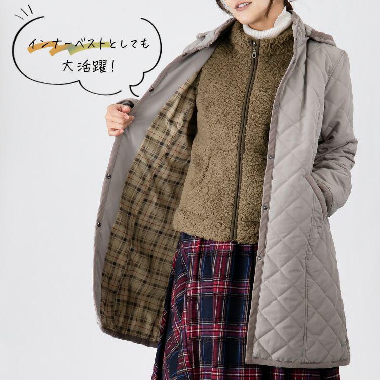 【送料無料】 ふわモコのシープボアZIPベスト 4色 M-LL 洗える ポケット付 レディース アウター ベスト ボアベスト インナーベスト ショートベスト ショート丈 |  | 05