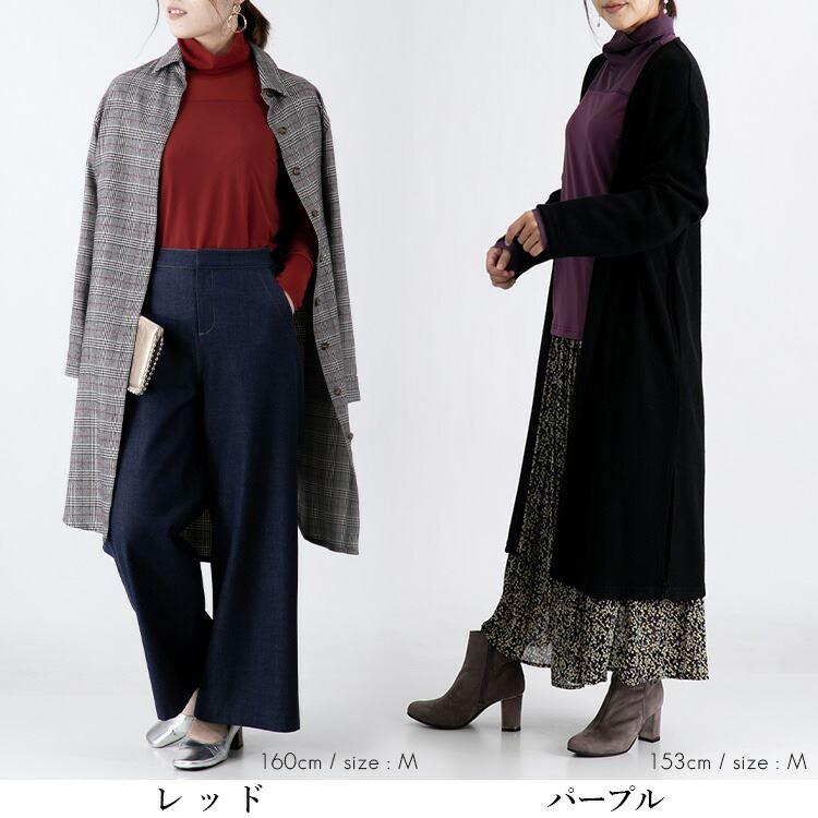 【送料無料/再入荷】 高見えするシアートップス 12色 洗える 透け感 長袖 レディース トップス インナー カットソー ニット ハイネック ストレッチ |  | 10