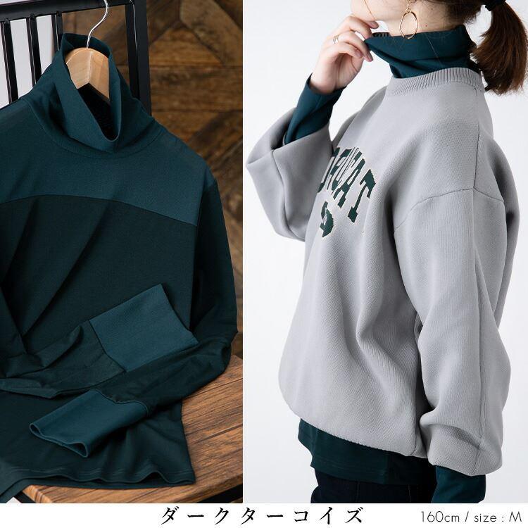 【送料無料/再入荷】 高見えするシアートップス 12色 洗える 透け感 長袖 レディース トップス インナー カットソー ニット ハイネック ストレッチ |  | 11