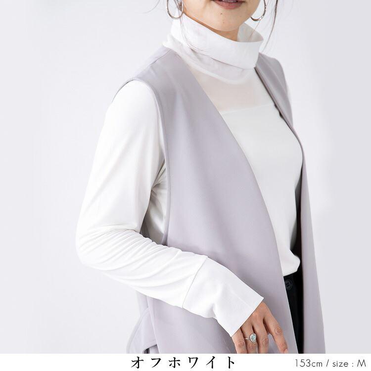 【送料無料/再入荷】 高見えするシアートップス 12色 洗える 透け感 長袖 レディース トップス インナー カットソー ニット ハイネック ストレッチ |  | 06