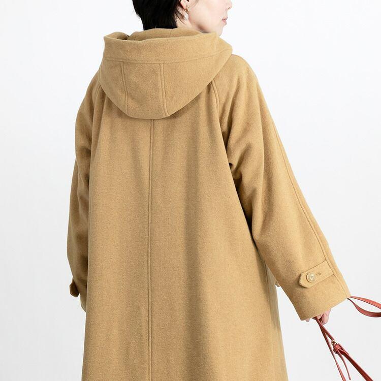 【キャメルがラスト6着のみ】【送料無料】【イタリア生地】 イタリアウールコート M-LL 長袖 レディース アウター コート ロング丈 フード付き ウール 裏地付き |  | 09