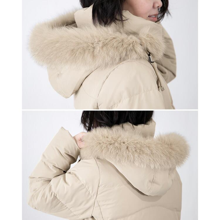 【送料無料】 極暖 ファー付きロングダウンコート 撥水加工 保温効果 レディース アウター コート ロングコート 防寒 ダウン80％ フォックスファー 暖かい 8772 |  | 13