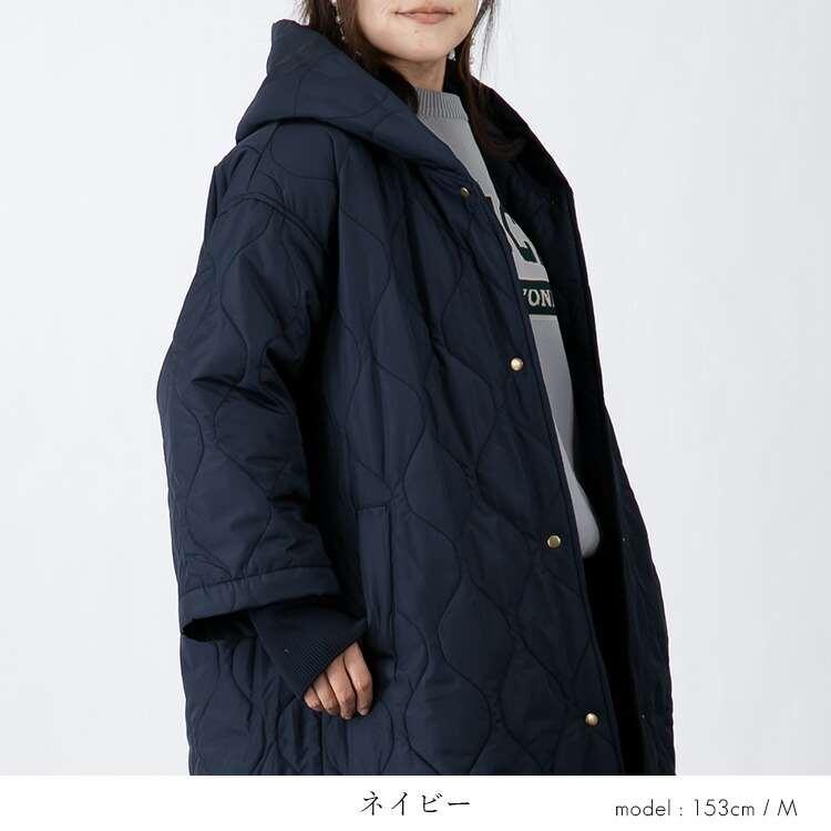 【送料無料】 ボア使いボリューム衿デザインキルトコート 4色 中わた ボア 長袖 レディース アウター コート 春秋冬 配色パイピング 配色 異素材切替 リブ |  | 11