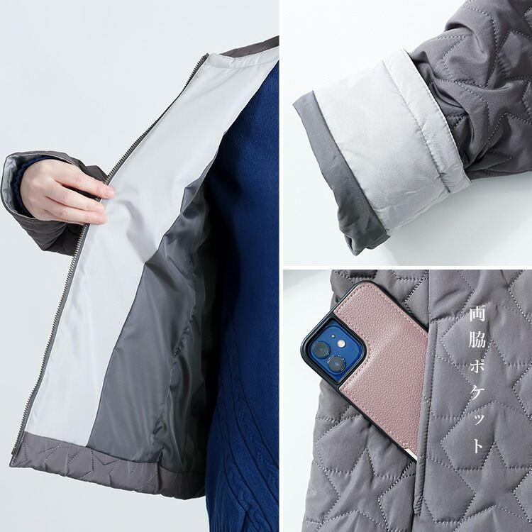 【登場】【送料無料/再入荷】 星柄キルトの中綿ジャケット 4色 M L 長袖 中綿 レディース アウター ジャケット コート ブルゾン 中わた 星柄 キルティング |  | 16