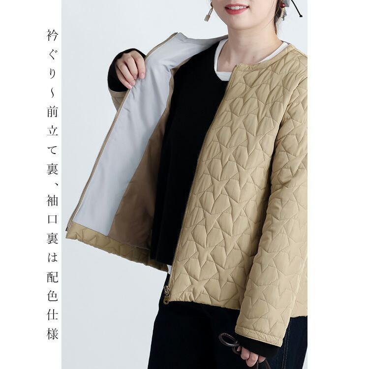 【登場】【送料無料/再入荷】 星柄キルトの中綿ジャケット 4色 M L 長袖 中綿 レディース アウター ジャケット コート ブルゾン 中わた 星柄 キルティング |  | 04