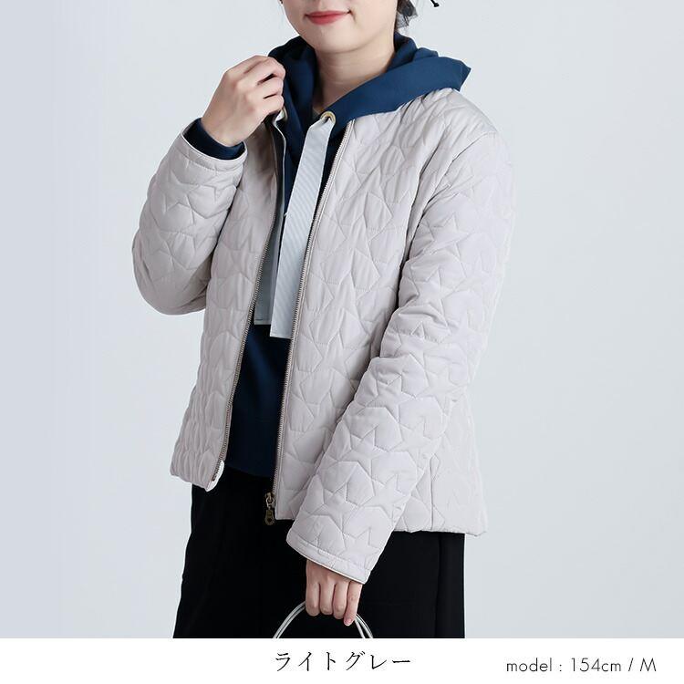 【登場】【送料無料/再入荷】 星柄キルトの中綿ジャケット 4色 M L 長袖 中綿 レディース アウター ジャケット コート ブルゾン 中わた 星柄 キルティング |  | 07