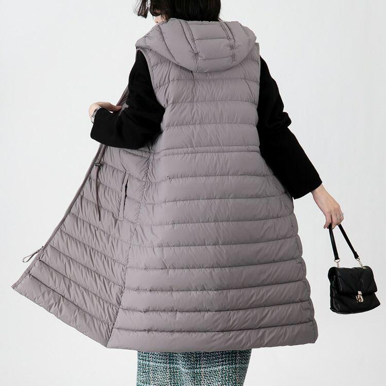 送料無料】 高見えするストレッチロングダウンベスト 4色 M-LL 内