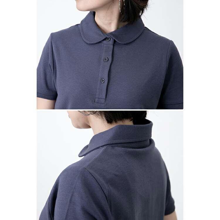 【送料無料/再入荷】 綿100％丸襟ポロシャツ 4色 M L 洗える 半袖 レディース トップス ポロシャツ カットソー ベーシック 運動 通勤 無地 コットン100％ 春夏 |  | 13