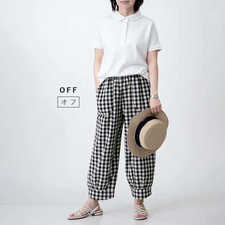 【送料無料/再入荷】 綿100％丸襟ポロシャツ 4色 M L 洗える 半袖 レディース トップス ポロシャツ カットソー ベーシック 運動 通勤 無地 コットン100％ 春夏 |  | 05