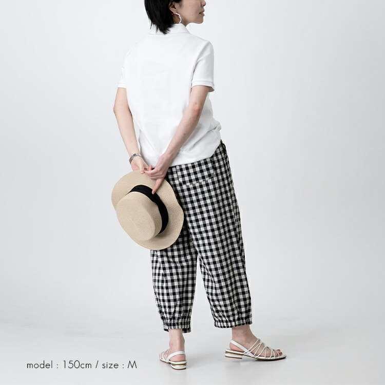 【送料無料/再入荷】 綿100％丸襟ポロシャツ 4色 M L 洗える 半袖 レディース トップス ポロシャツ カットソー ベーシック 運動 通勤 無地 コットン100％ 春夏 |  | 06