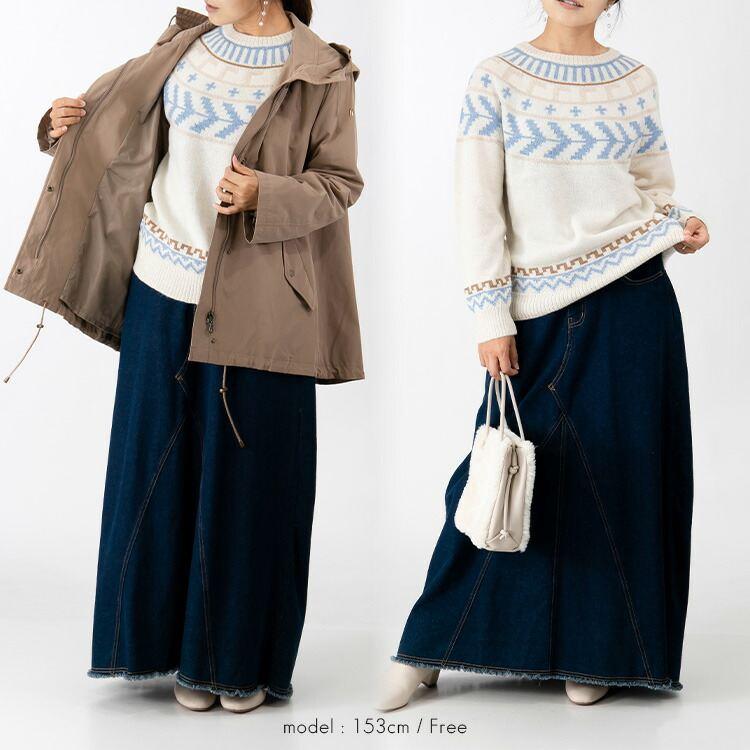 【送料無料/再入荷】 ベビーアルパカ100%の贅沢ジャガードニット 5色 M-L 洗える 長袖 レディース トップス セーター ニット ノルディック柄 北欧柄 獣毛 希少 |  | 07