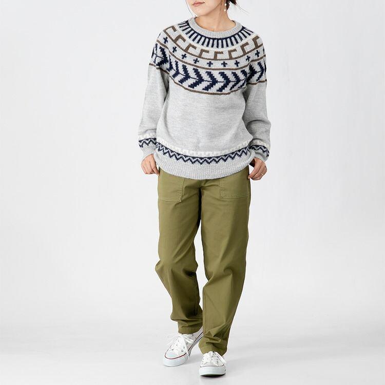 【送料無料/再入荷】 ベビーアルパカ100%の贅沢ジャガードニット 5色 M-L 洗える 長袖 レディース トップス セーター ニット ノルディック柄 北欧柄 獣毛 希少 |  | 09