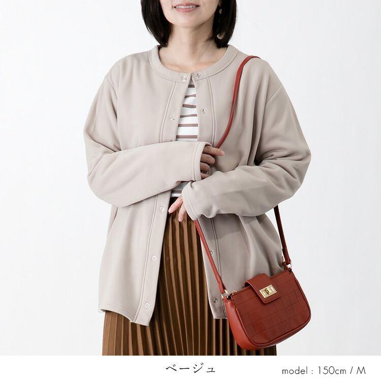 【送料無料/再入荷】 あったか裏起毛カーディガン 6色 M-LL リングドット釦 洗える 長袖 レディース トップス カーディガン 裏起毛 羽織 前ボタン開き |  | 07