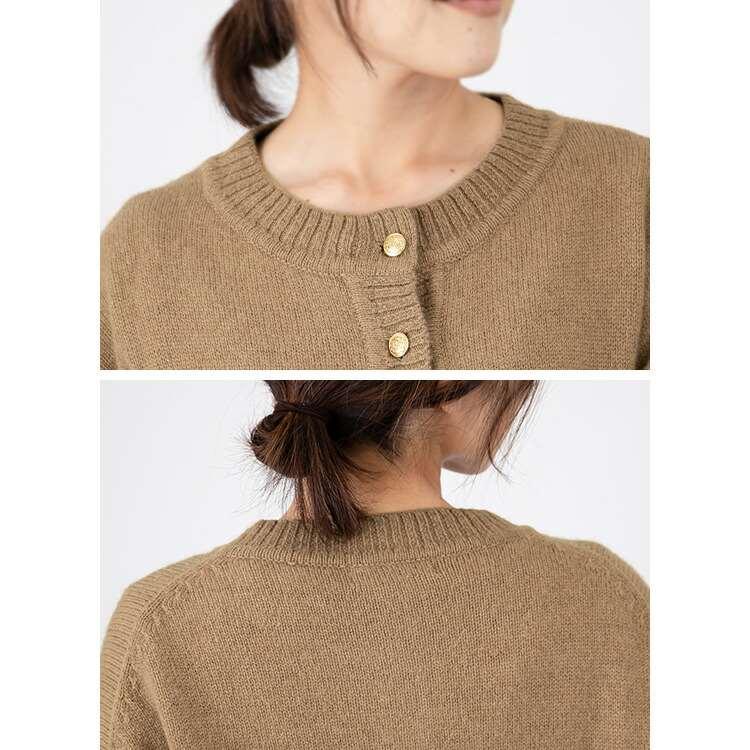 【送料無料/再入荷】 ベビーキャメル100％ニットカーディガン 4色 長袖 レディース トップス ニット カーディガン セーター チクチクしない 獣毛 冬 |  | 15