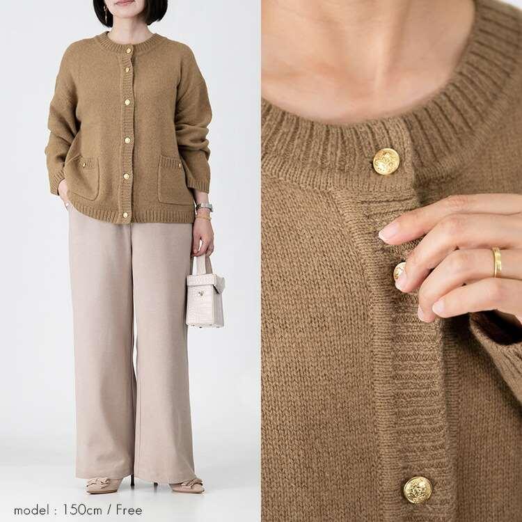【送料無料/再入荷】 ベビーキャメル100％ニットカーディガン 4色 長袖 レディース トップス ニット カーディガン セーター チクチクしない 獣毛 冬 |  | 08